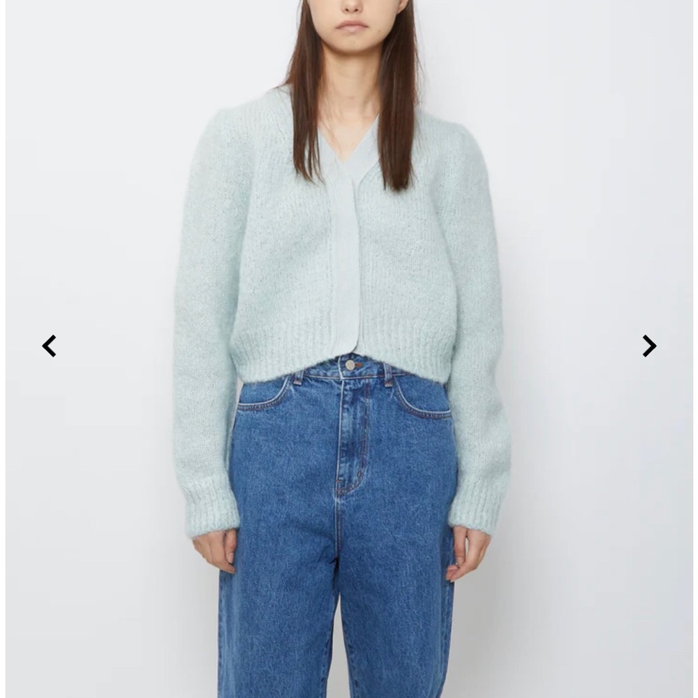 Amomento puff sleeve cardigan in mint